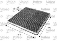 VALEO 715650 - Cantidad: 1<br>Tipo de filtro: Filtro carbón activado con polifenol<br>Propiedad química: antibacteriano<br>Tipo de filtro: con efecto fungicida<br>Tipo de filtro: con efecto antialérgico<br>Longitud [mm]: 214<br>Ancho [mm]: 195<br>Altura [mm]: 30<br>