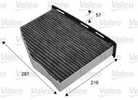 VALEO 715665 - Vehículo con dirección a la izquierda / derecha: para vehic. dirección izquierda<br>Cantidad: 1<br>Tipo de filtro: Filtro carbón activado con polifenol<br>Propiedad química: antibacteriano<br>Tipo de filtro: con efecto fungicida<br>Tipo de filtro: con efecto antialérgico<br>Longitud [mm]: 279<br>Ancho [mm]: 216<br>Altura [mm]: 57<br>