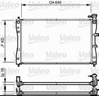 VALEO 735055 - Material: Aluminio<br>Longitud de red [mm]: 639<br>Ancho de red [mm]: 398<br>Profundidad de red [mm]: 16<br>Tipo radiador: Aletas refrigeración soldadas<br>