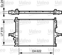 VALEO 735237 - Ancho de red [mm]: 419<br>Longitud de red [mm]: 622<br>Profundidad de red [mm]: 42<br>Material: Aluminio<br>Tipo de cárter/carcasa: Cubierta de plástico<br>Ø entrada [mm]: 37<br>Ø salida [mm]: 37<br>Calefacción / Refrigeración: para vehículos con radiador de aceite<br>Artículo complementario / información complementaria 2: sin regulador de refrigerante<br>Tipo radiador: Aletas refrigeración soldadas<br>Peso [kg]: 5,52<br>