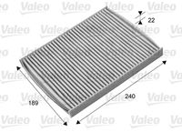 VALEO 715661 - Cantidad: 1<br>Tipo de filtro: Filtro de partículas<br>Longitud [mm]: 239<br>Ancho [mm]: 189<br>Altura [mm]: 23<br>