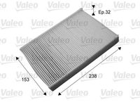 VALEO 715721 - año construcción desde: 01/2013<br>Cantidad: 1<br>Tipo de filtro: Filtro carbón activado con polifenol<br>Propiedad química: antibacteriano<br>Tipo de filtro: con efecto fungicida<br>Tipo de filtro: con efecto antialérgico<br>Longitud [mm]: 238<br>Ancho [mm]: 153<br>Altura [mm]: 32<br>