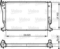 VALEO 735573 - año construcción desde: 05/2006<br>Ancho de red [mm]: 402<br>Longitud de red [mm]: 625<br>Profundidad de red [mm]: 26<br>Material: Aluminio<br>Tipo de cárter/carcasa: Cubierta de plástico<br>Ø entrada [mm]: 38<br>Ø salida [mm]: 38<br>Calefacción / Refrigeración: para vehículos sin radiador de aceite<br>Tipo radiador: Aletas refrigeración soldadas<br>Peso [kg]: 4,72<br>