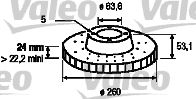 VALEO 186165 - Disco de freno