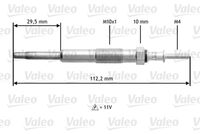 VALEO 345135 - Profundidad de montaje [mm]: 29,5<br>Longitud [mm]: 110<br>Tamaño de rosca exterior: M10 x 1<br>Ancho de llave: 10<br>Tensión [V]: 11<br>Color: plata<br>Par apriete [Nm]: 15<br>Tipo de bujías: postincandescente<br>Peso [kg]: 0,05<br>