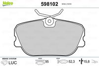 VALEO 598102 - Juego de pastillas de freno