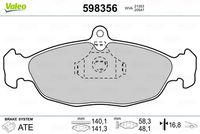 VALEO 598356 - Juego de pastillas de freno