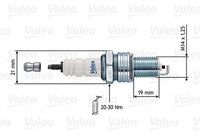 VALEO 246914 - Distancia entre electrodos [mm]: 1,1<br>Ancho de llave: 20,8 mm<br>Medida de rosca: M14 x 1,25<br>Long. de rosca [mm]: 19,0<br>Bujía de encendido: electrodo central niquel<br>Bujía de encendido: Electrodo de masa<br>Bujía de encendido: supresión de interferencias, 5 kOhm<br>Bujía de encendido: con asiento de estanqueidad plano<br>Posición chispa [mm]: 3,0<br>Bujía de encendido: Conexión SAE, fija<br>