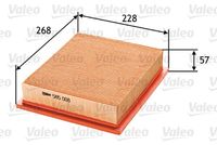 VALEO 585008 - Ancho [mm]: 228,0<br>Altura [mm]: 55,5<br>Longitud [mm]: 267,5<br>Peso [kg]: 0,473<br>Tipo de filtro: Cartucho filtrante<br>