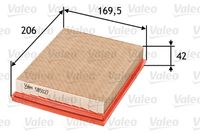 VALEO 585027 - Artículo complementario / información complementaria 2: para ambiente con mucho polvo<br>Longitud [mm]: 206<br>Altura [mm]: 92<br>Ancho [mm]: 169,5<br>peso [g]: 256<br>Peso [kg]: 0,341<br>Tipo de filtro: Cartucho filtrante<br>