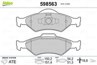 VALEO 598563 - Juego de pastillas de freno