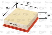 VALEO 585101 - Ancho [mm]: 203,0<br>Altura [mm]: 62<br>Longitud [mm]: 212<br>Peso [kg]: 0,338<br>Tipo de filtro: Cartucho filtrante<br>