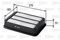 VALEO 585161 - Ancho [mm]: 185,0<br>Altura [mm]: 54,5<br>Altura 1 [mm]: 54,5<br>Longitud 1 [mm]: 269<br>Tipo de filtro: Cartucho filtrante<br>Longitud [mm]: 269<br>Peso [kg]: 0,54<br>