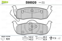 VALEO 598920 - Juego de pastillas de freno