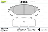 VALEO 601533 - Juego de pastillas de freno