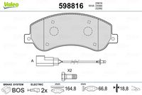 VALEO 598816 - Juego de pastillas de freno