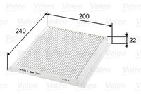 VALEO 715816 - Tipo de filtro: Filtro de partículas<br>Longitud [mm]: 240<br>Ancho [mm]: 204<br>Altura [mm]: 19<br>