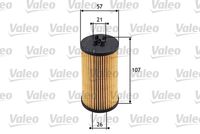 VALEO 586531 - Altura [mm]: 105<br>Diámetro exterior [mm]: 57<br>Diám. int. 1 [mm]: 21<br>Diám. int. 2[mm]: 23<br>Peso [kg]: 0,038<br>Tipo de filtro: Cartucho filtrante<br>