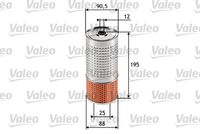 VALEO 586546 - Tipo de filtro: Cartucho filtrante<br>Altura [mm]: 195<br>Diámetro exterior [mm]: 89<br>Diámetro exterior 1 [mm]: 92<br>Diám. int. 1 [mm]: 12<br>Diám. int. 2[mm]: 25<br>