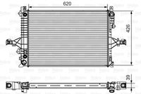 VALEO 735539 - Ancho de red [mm]: 419<br>Longitud de red [mm]: 622<br>Profundidad de red [mm]: 24<br>Material: Aluminio<br>Tipo de cárter/carcasa: Cubierta de plástico<br>Ø entrada [mm]: 37<br>Ø salida [mm]: 37<br>Calefacción / Refrigeración: para vehículos sin radiador de aceite<br>Tipo radiador: Aletas refrigeración soldadas<br>Peso [kg]: 5,9<br>