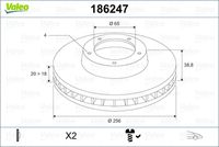 VALEO 186247 - Disco de freno