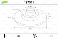 VALEO 197511 - Disco de freno