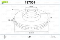 VALEO 197551 - Disco de freno