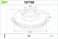 VALEO 197700 - Disco de freno