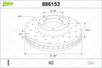 VALEO 886153 - Disco de freno