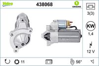 VALEO 438068 - Motor de arranque - VALEO ORIGINS NEW OE TECHNOLOGY