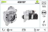 VALEO 438197 - Motor de arranque - VALEO ORIGINS NEW OE TECHNOLOGY