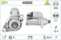 VALEO 438262 - Motor de arranque - VALEO ORIGINS NEW OE TECHNOLOGY