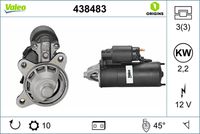 VALEO 438483 - Motor de arranque - VALEO ORIGINS NEW OE TECHNOLOGY