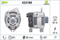 VALEO 433190 - Alternador - VALEO ORIGINS NEW OE TECHNOLOGY