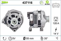 VALEO 437116 - Alternador - VALEO RE-GEN REMANUFACTURED