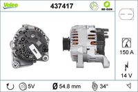 VALEO 437417 - Alternador - VALEO RE-GEN REMANUFACTURED