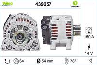 VALEO 439257 - Alternador - VALEO ORIGINS NEW OE TECHNOLOGY