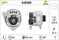 VALEO 439260 - Alternador - VALEO ORIGINS NEW OE TECHNOLOGY