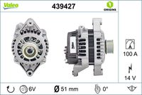 VALEO 439427 - Alternador - VALEO ORIGINS NEW OE TECHNOLOGY