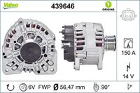 VALEO 439646 - Alternador - VALEO ORIGINS NEW OE TECHNOLOGY