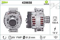 VALEO 439658 - Alternador - VALEO ORIGINS NEW OE TECHNOLOGY