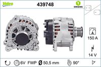 VALEO 439748 - Alternador - VALEO ORIGINS NEW OE TECHNOLOGY