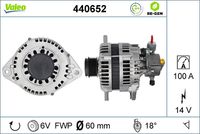 VALEO 440652 - Alternador - VALEO RE-GEN REMANUFACTURED