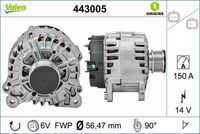 VALEO 443005 - Alternador - VALEO ORIGINS NEW OE TECHNOLOGY