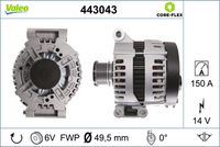 VALEO 443043 - Alternador - VALEO CORE-FLEX