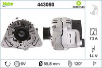 VALEO 443080 - Alternador - VALEO CORE-FLEX