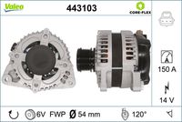 VALEO 443103 - Alternador - VALEO CORE-FLEX