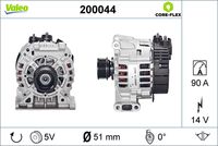 VALEO 200044 - Alternador - VALEO CORE-FLEX