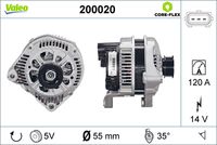 VALEO 200020 - Alternador - VALEO CORE-FLEX