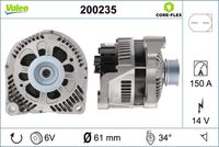 VALEO 200235 - Alternador - VALEO CORE-FLEX